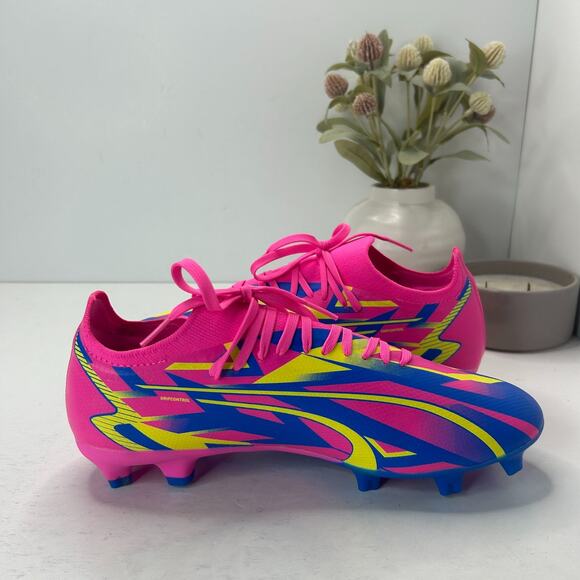 Puma Ultra LI Energy Firm/Artificial Ground Soccer Cleats Pink/Blue Men's 8.5 - Picture 6 of 9